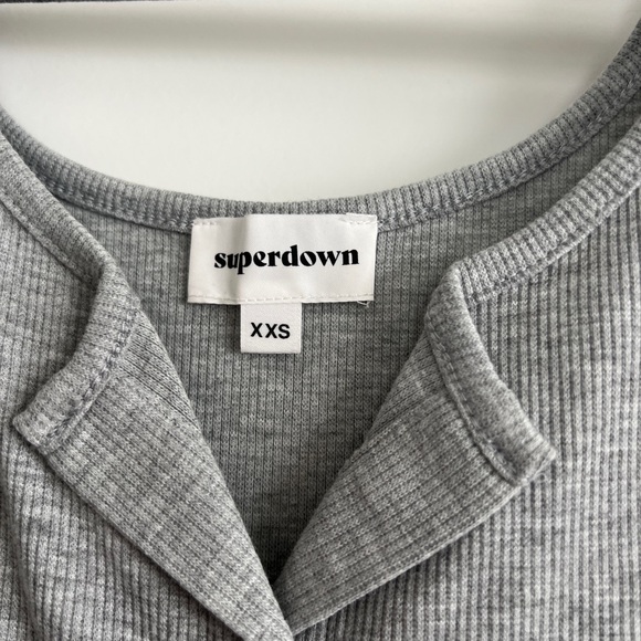 superdown Gray Button-Front Mini Dress - Picture 2 of 3